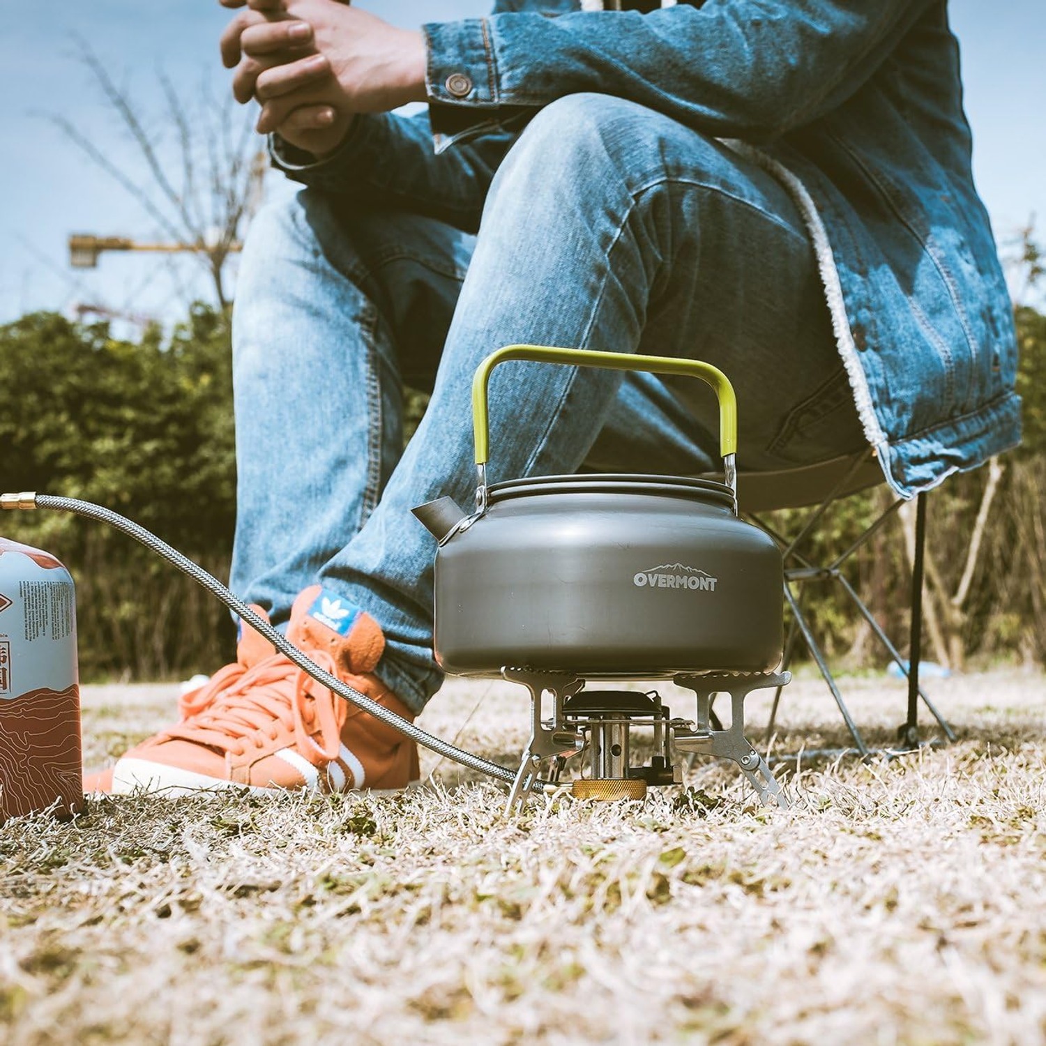 Overmont 1.2L Aluminium Camping Kettle