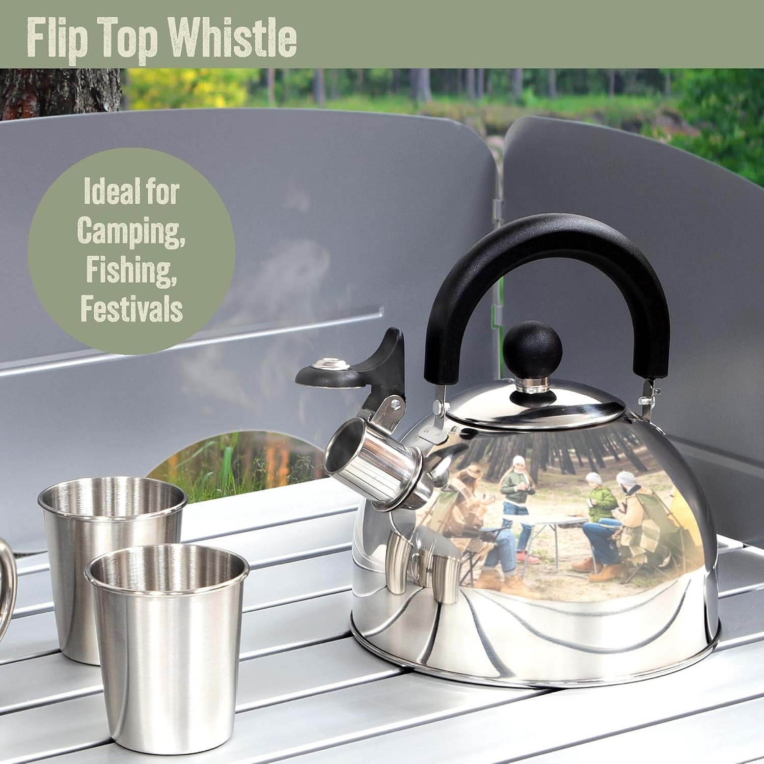 2L Whistling Camping Kettle