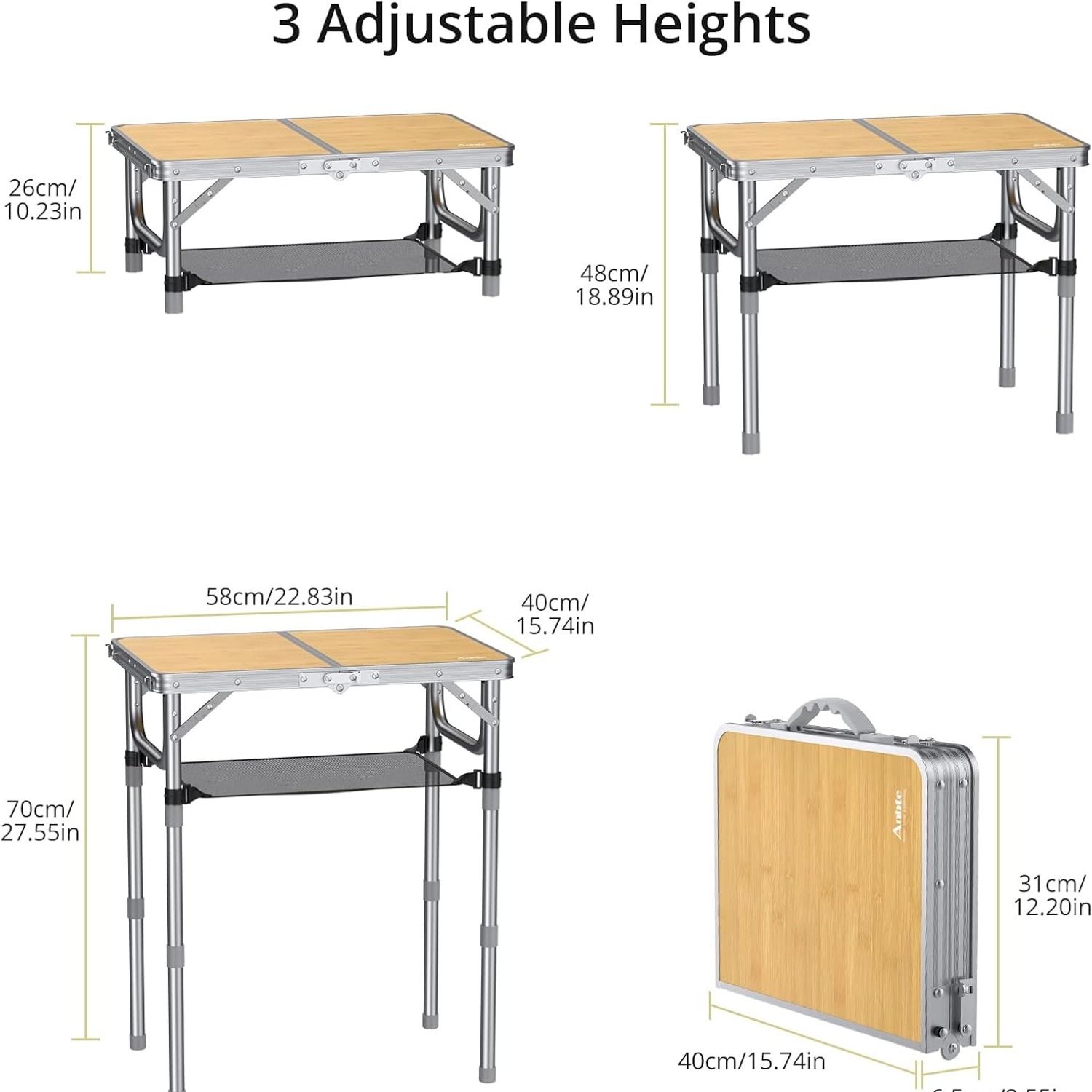 Adjustable Height Camping Table 2ft: image 4