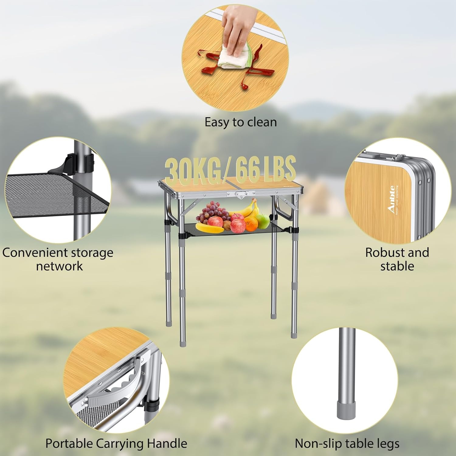 Adjustable Height Camping Table 2ft: image 6