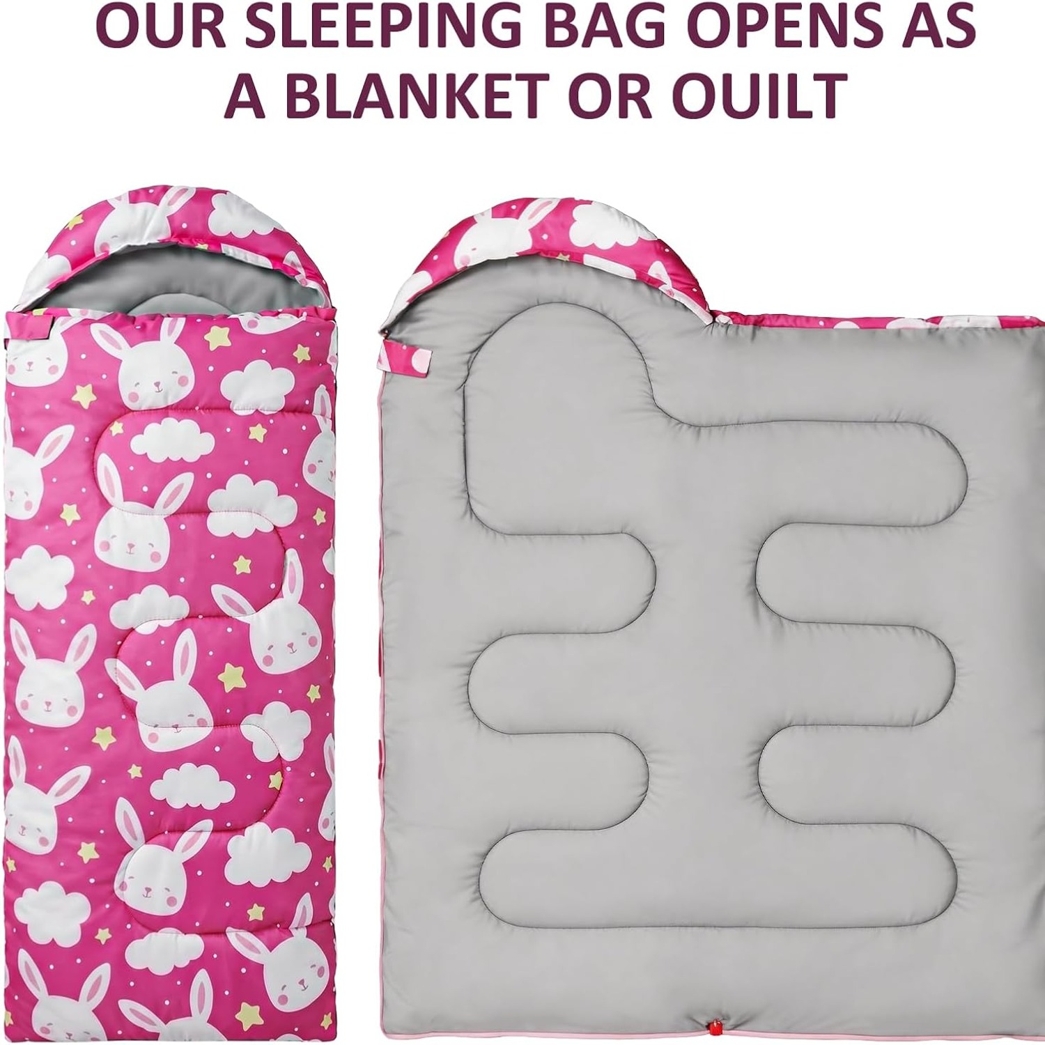 Kids Camping Sleeping Bag with Compression Carry Sack: image 3