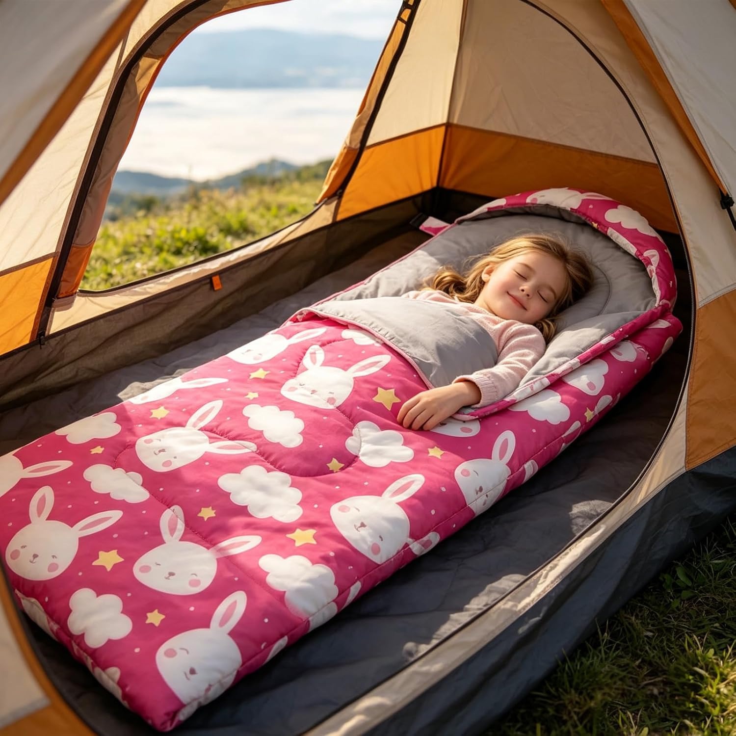 Kids Camping Sleeping Bag with Compression Carry Sack: image 4