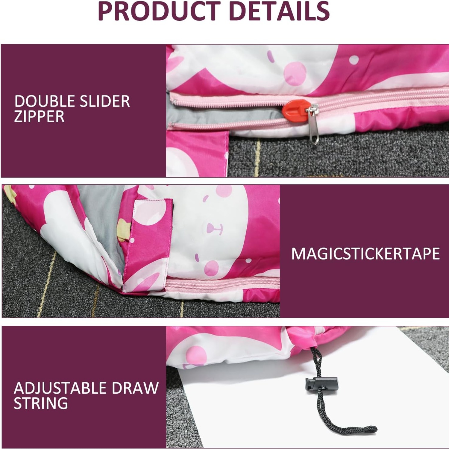 Kids Camping Sleeping Bag with Compression Carry Sack: image 6