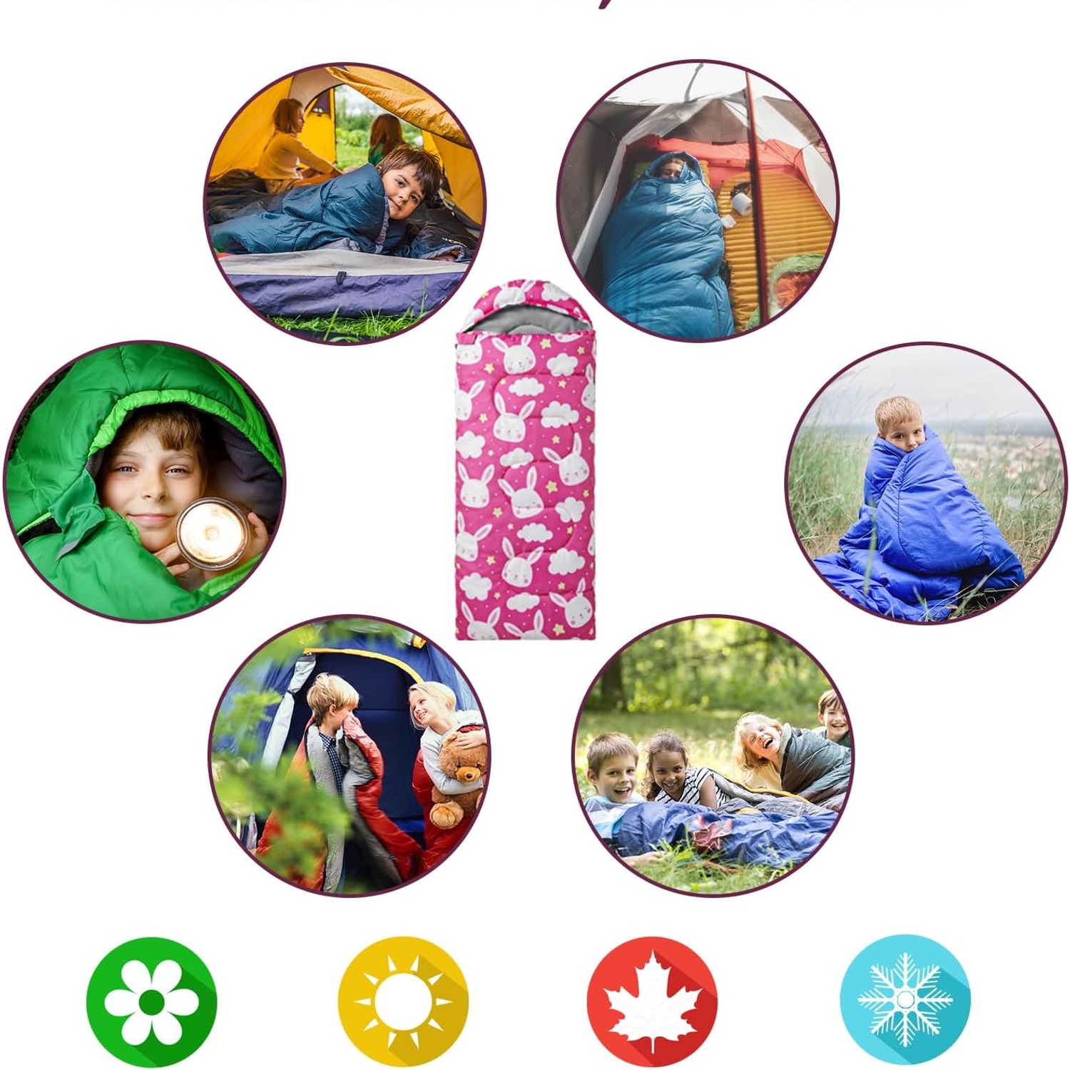 Kids Camping Sleeping Bag with Compression Carry Sack: image 7