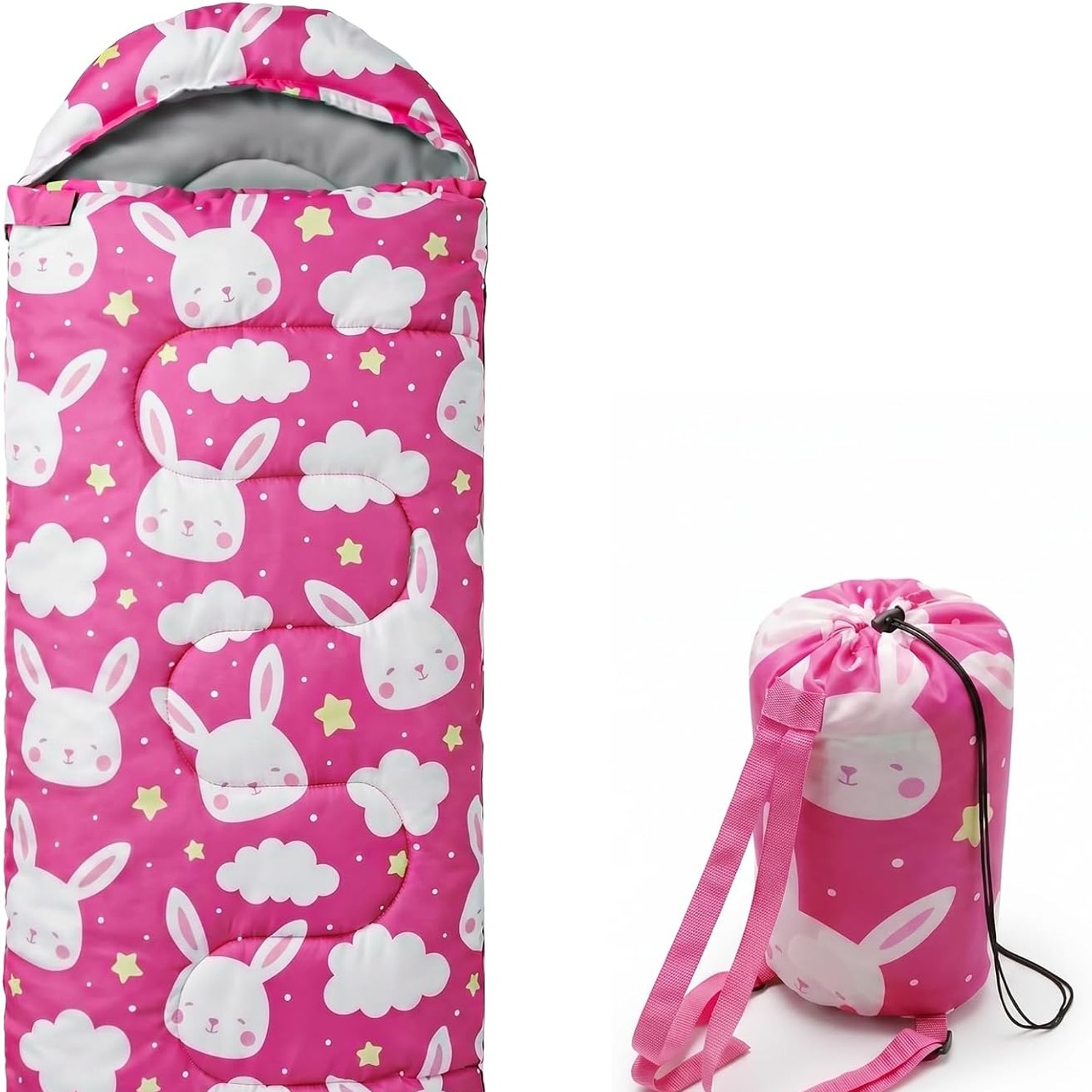 Kids Camping Sleeping Bag with Compression Carry Sack