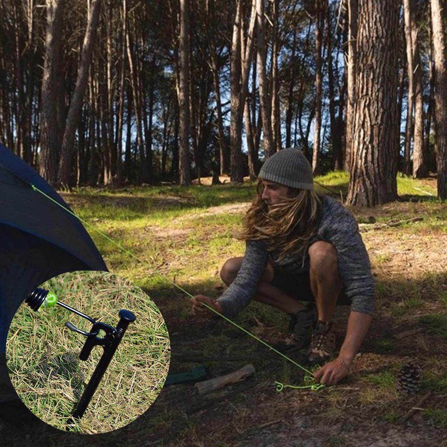 Heavy Duty Forged Steel Tent Pegs 8 Pack: image 5