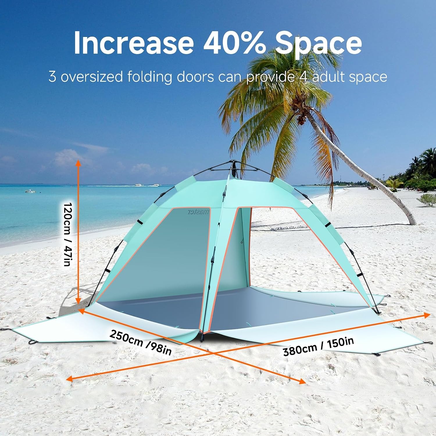 Temaster Automatic Pop Up Beach Tent Sun Shelter: image 2